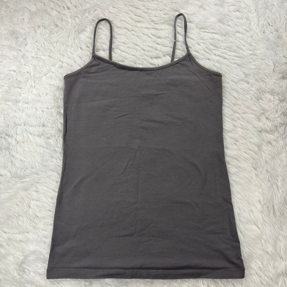 Charcoal Gray Cami Camisole Tank Top Spaghetti Strap Layering Basic M